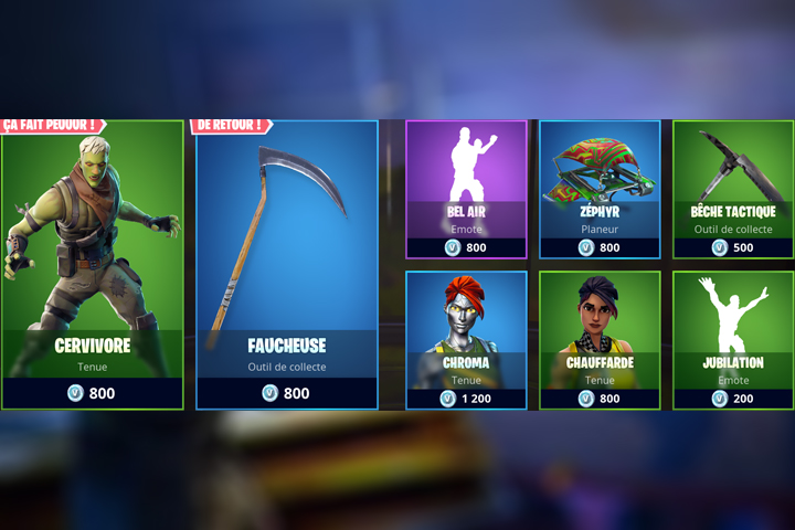 Boutique Fortnite 26 octobre